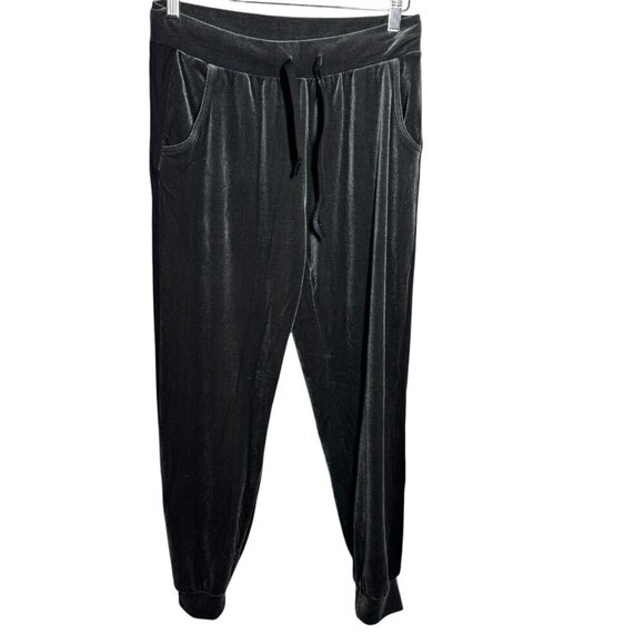 PRISMSPORT womens gray graphite velvet track pants size Medium NWT joggers - Picture 3 of 10
